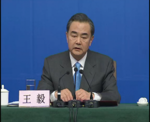 Chinese Foreign Minister Wang Yi (Courtesy Reuters.  photo grabbed from Reuters video)