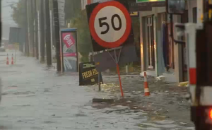 New Zealand's Christchurch streets flood after one of the worst storms since 1975, local media says. (Photo grabbed from Reuters video)