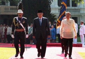 Indonesian President Susilo Bambang Yudhoyono in Malacanang, together with Philippine President Benigno Aquino III.  (Photo courtesy Malacanang/Photo by Benhur Arcayan)