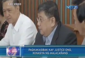 A photograb of a file video of Sandiganbayan Associate Justice Gregorio Ong who was dismissed by the Supreme Court on Tuesday (Sept. 23. 2014) for misconduct, dishonesty and impropriety. (Eagle News Service)