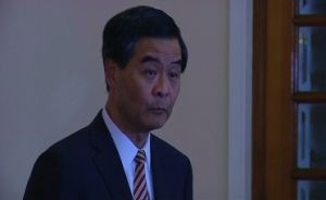 Hong Kong leader Leung Chun-ying defies pro-democracy protesters' demands to step down by Friday, and repeats police warnings that the consequences would be serious if they sought to surround or occupy government buildings. (Photo grabbed from Reuters video/Courtesy Reuters)