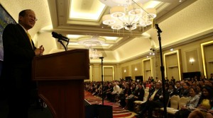 (Chicago, USA) President Benigno S. Aquino III delivers his speech during the meeting with the Filipino community at the Grand Ballroom of the J.W. Marriott Hotel for his working visit in Chicago Wednesday before proceeding to Canada. (Photo by Gil Nartea / Ryan Lim /  Malacañang Photo Bureau)