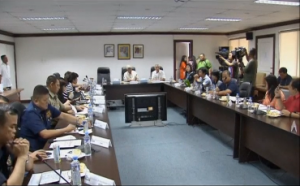 Philippine officials prepare for an approaching typhoon threatening its northeastern coast.  (Photo grabbed from Reuters video)