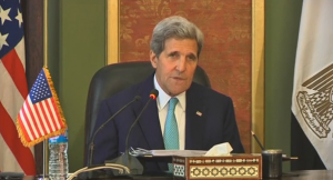 U.S. Secretary of State John Kerry says a nuclear deal with Iran will bring greater security to the Middle East region, during strategic dialogue talks in Cairo. (Photo grabbed from Reuters video)