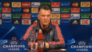 Manchester United Coach Louis van Gaal says Bruges are capable opponents ahead of their Champions League play-off second leg. (A photo captured from Reuters video)