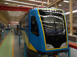 The MRT-3 prototype train from China. (Photo courtesy PTVnews website)