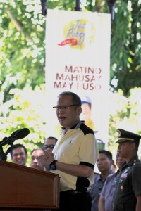 President Benigno S. Aquino III delivers his speech during the JMR Anniversary Commemorative Program and Multi-Sectoral Forum at the Naga City Hall on Tuesday (August 18). (Photo by Rolando MAilo/ Malacañang Photo Bureau)