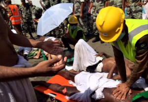 Photo courtesy Reuters.  At least 220 die in a stampede during the haj pilgrimage in Saudi Arabia.  The number of injured people has reached at least 450.