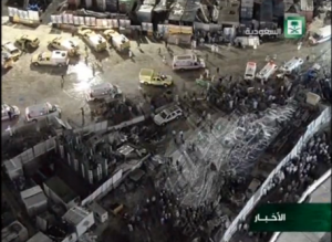 Death toll in crane accident at Grand Mosque in Mecca rises to 87 - Saudi civil defence.  (Courtesy Saudi TV/Photo grabbed from video provided by Reuters)