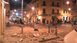 A 6.6 magnitude earthquake hits southern Spain leaving no casualties and minor damage to some properties in the North African Spanish enclave of Melilla.  (Photo grabbed from Reuters video/Courtesy Reuters)