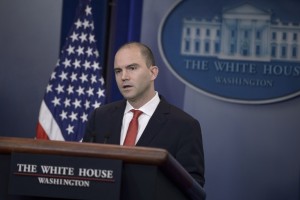 Ben Rhodes, Deputy National Security Advisor to US President Barack Obama, speaks about the President's upcoming trip to Cuba during a daily press briefing at the White House February 18, 2016 in Washington, DC. Cuba's government Thursday hailed Obama's planned visit to the island in March as a new step towards mending relations between longtime foes Havana and Washington. / AFP / Brendan Smialowski