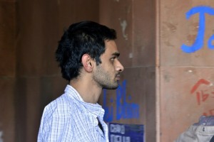 Indian student activist Umar Khalid walks on the campus of New Delhi's prestigious Jawaharlal Nehru University (JNU) in New Delhi on February 22, 2016. Five students wanted in a controversial sedition case that has triggered some of India's biggest student protests for years emerged from hiding on February 22 and said they were prepared to face justice. Police have been searching for the five since February 12, when they arrested student union leader Kanhaiya Kumar for sedition over a rally at which anti-India slogans were shouted. AFP PHOTO / CHANDAN KHANNA / AFP / Chandan Khanna