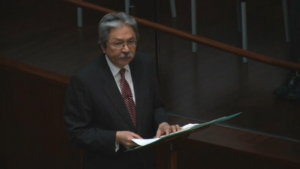 Hong Kong Financial Secretary John Tsang (Photo courtesy: Reuters/Photo grabbed from Reuters video)