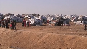 Makeshift tents for Syrian refugees at Jordanian border. (Photo courtesy: Reuters/Photo grabbed from Reuters video)