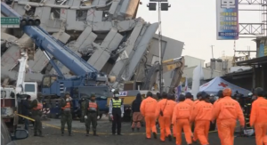 Tainan residents awake to the first day of the Lunar New Year as the death toll from a massive earthquake rises to at least 35, with more than 100 still feared trapped.  (Courtesy Reuters/Photo grabbed from Reuters video)