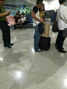 Lowell Menorca II and his family at the Ho Chi Minh airport. Contributed photo Eagle News Service