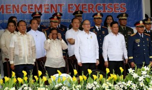 President Benigno S. Aquino III with Vice president Jejomar Binay graces the 37th Philippine National Police Academy (PNPA) Commencement Exercises for “Masundayaw” Class of 2016 at the Camp General Mariano Castañeda in Silang, Cavite on Thursday (March 10). (Photo by Joseph Vidal / Malacañang Photo Bureau) 