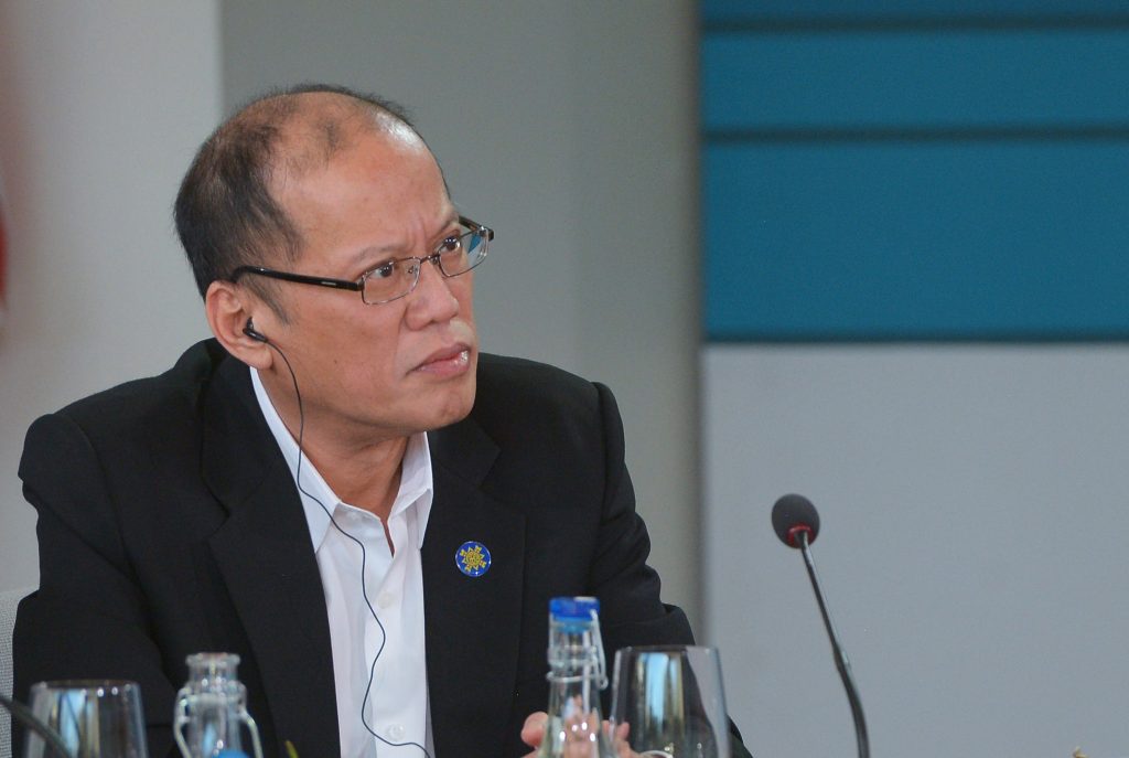 Philippine's President Benigno Aquino takes part in a plenary session on innovation and entrepreneurship during a meeting of the Association of Southeast Asian Nations (ASEAN) at Sunnylands estate on February 15, 2016 in Rancho Mirage, California. / AFP PHOTO / MANDEL NGAN