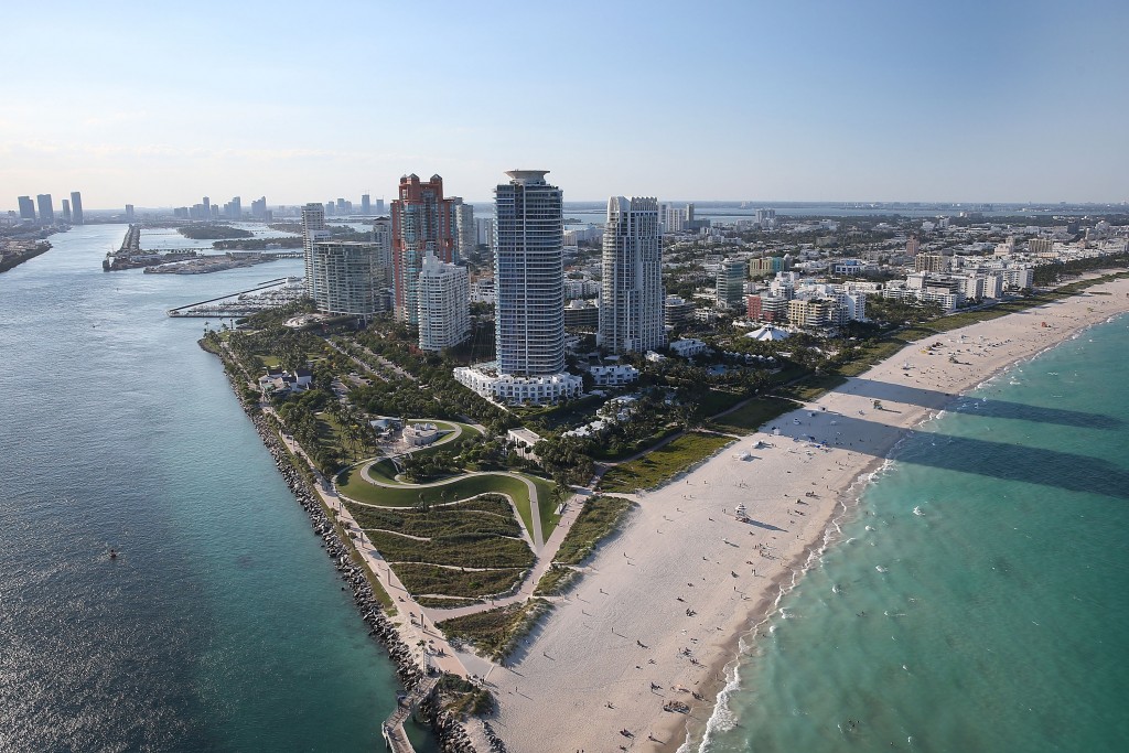 MIAMI BEACH, FL - APRIL 05: Condo buildings are seen April 5, 2016 in Miami Beach, Florida. A report by the International Consortium of Investigative Journalists referred to as the 'Panama Papers,' based on information anonymously leaked from the Panamanian law firm Mossack Fonesca, indicates possible connections between condo purchases in South Florida and money laundering.   Joe Raedle/Getty Images/AFP