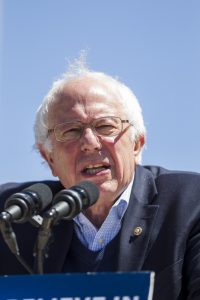 PROVIDENCE, RI - APRIL 24: Democratic presidential candidate, U.S. Sen. Bernie Sanders (D-VT) speaks during a rally at Roger Williams Park on April 24, 2016 in Providence, Rhode Island. The Rhode Island primary is April 26.   Scott Eisen/Getty Images/AFP