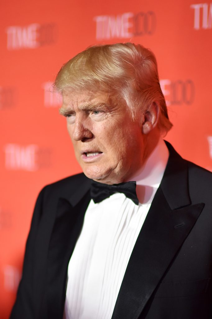 NEW YORK, NY - APRIL 26: Donald Trump attends 2016 Time 100 Gala, Time's Most Influential People In The World red carpet at Jazz At Lincoln Center at the Times Warner Center on April 26, 2016 in New York City. Dimitrios Kambouris/Getty Images for Time/AFP