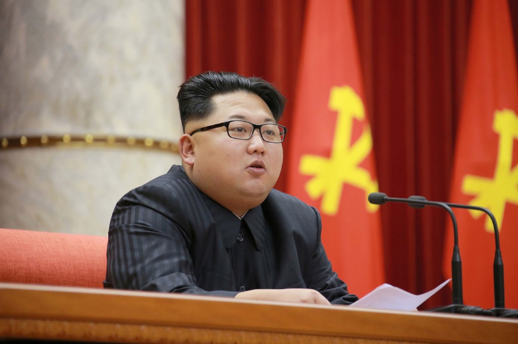 (FILES) This file photo taken by North Korea's official Korean Central News Agency (KCNA) on December 28, 2015 shows North Korean leader Kim Jong-Un attending the third meeting of activists in fisheries under the Korean People's Army (KPA) at the hall of the central committee of the Workers' Party of Korea (WPK) in Pyongyang.   After four years of top-level reshuffles, purges and executions, Kim Jong-Un will formally cement his unassailable status as North Korea's supreme leader at a landmark ruling party congress this week May 2016. The first gathering of its kind for nearly 40 years is really a coronation of sorts -- recognising the young 33-year-old leader as the legitimate inheritor of the dynastic dictatorship started by his grandfather Kim Il-Sung and passed down through his late father Kim Jong-Il.  / AFP PHOTO / KCNA VIA KNS / KCNA /  - South Korea OUT / REPUBLIC OF KOREA OUT   ---EDITORS NOTE--- RESTRICTED TO EDITORIAL USE - MANDATORY CREDIT "AFP PHOTO/KCNA VIA KNS" - NO MARKETING NO ADVERTISING CAMPAIGNS - DISTRIBUTED AS A SERVICE TO CLIENTS THIS PICTURE WAS MADE AVAILABLE BY A THIRD PARTY. AFP CAN NOT INDEPENDENTLY VERIFY THE AUTHENTICITY, LOCATION, DATE AND CONTENT OF THIS IMAGE. THIS PHOTO IS DISTRIBUTED EXACTLY AS RECEIVED BY AFP.  /