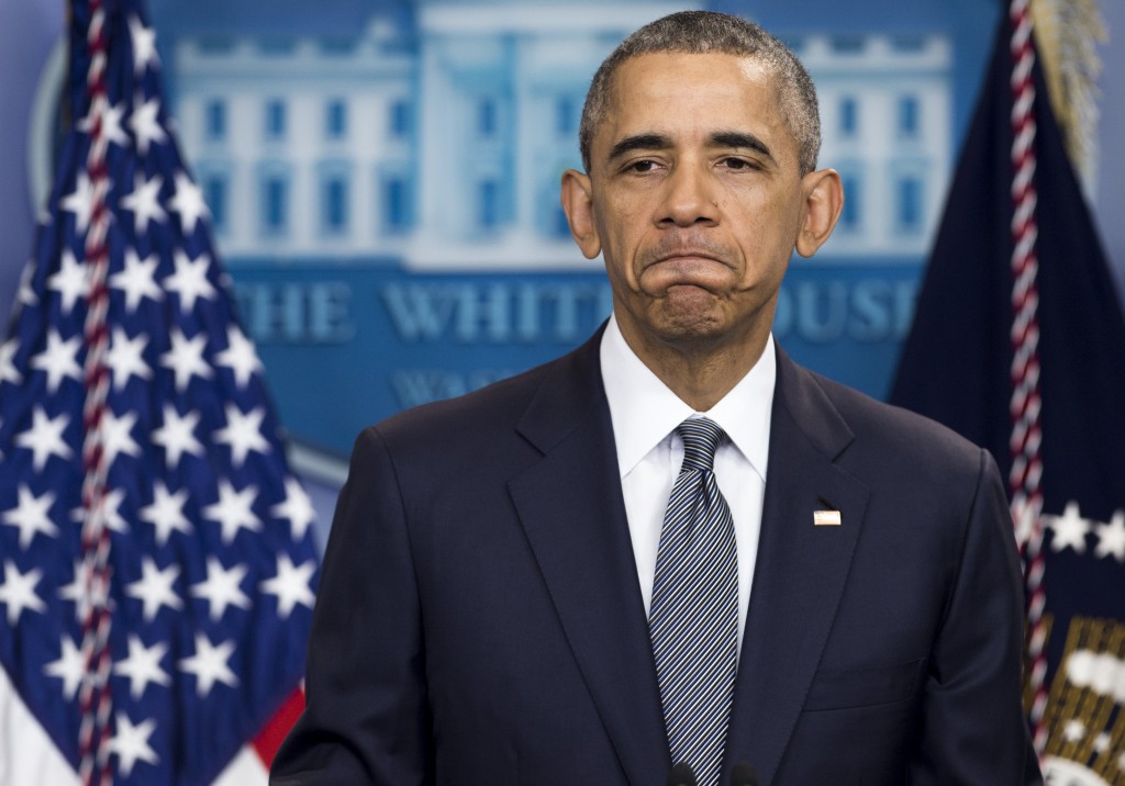 (FILES) This file photo taken on May 05, 2016 shows US President Barack Obama speaking about the economy in the Brady Press Briefing Room at the White House in Washington, DC. Barack Obama will become the first US president to visit atomic bomb-struck Hiroshima during a trip to Hiroshima later this month, the White House said May 11, 2016. "The President will make an historic visit to Hiroshima with Prime Minister (Shinzo) Abe to highlight his continued commitment to pursuing the peace and security of a world without nuclear weapons," said spokesman Josh Earnest.  / AFP PHOTO / SAUL LOEB