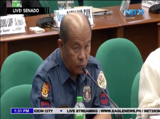 SPO3 Arthur Lascanas describes witness Edgar Matobato as a liar during his testimony before the Senate to refute the hired gunman's earlier testimonies. (Eagle News Service)