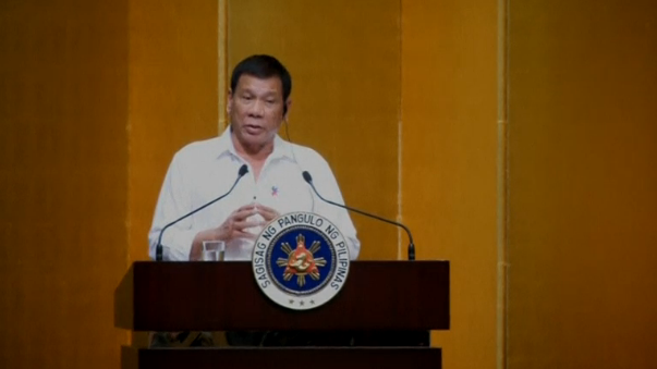 Philippine President Rodrigo Duterte seeks to reassure Japan over Chinese ties and maritime security. (Photo captured from Reuters video)