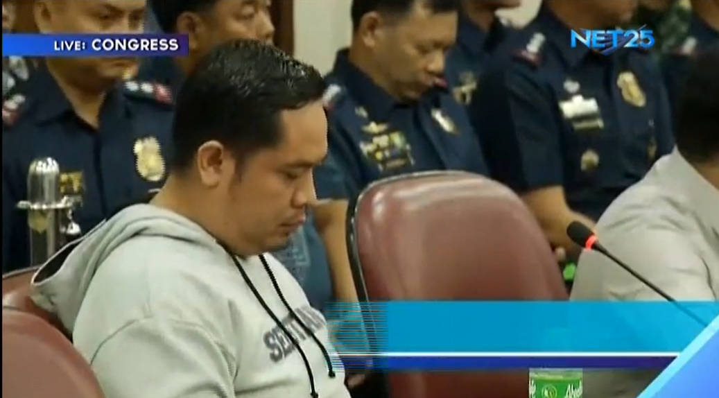 Jaybee Sebastian appears at the House committee on justice hearing on the alleged illegal drug trade at the national penitentiary. (Eagle News Service)