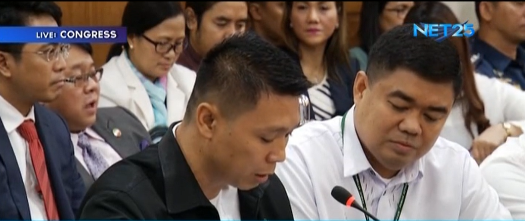 Presidential Security Group member Jonel Sanchez, who was a former close-in aide of former Justice Secretary Leila De Lima, details the alleged "sweet" moments of De Lima and her driver-bodyguard Ronnie Dayan during a hearing at the House of Representatives tackling the illegal drug trade at the national penitentiary. (Eagle News Service)