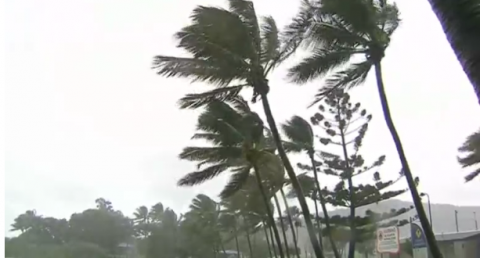 Residents in Queensland, Australia, prepare for Cyclone Debbie which is expected to make landfall as a Category Four storm early on Tuesday (March 28).(photo grabbed from Reuters video)