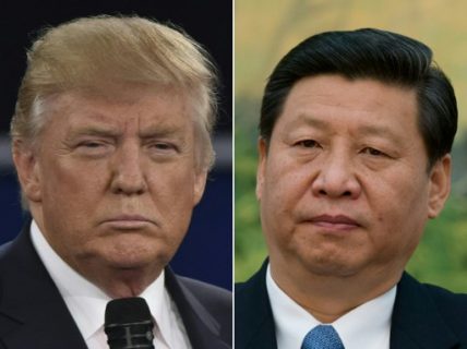 (COMBO) This combination of pictures created on April 04, 2017 shows US President Donald Trump in St. Louis, Missouri on October 9, 2016 and China's leader Xi Jinping in Beijing on December 5, 2012. The first summit between US President Donald Trump and his Chinese counterpart Xi Jinping will be of "great significance" for global peace, the two countries' top diplomats agreed ahead of the meeting in Florida this week. / AFP PHOTO / Paul J. Richards AND Ed Jones