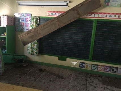 Classes in schools in Mabini, Batangas have been suspended since Saturday after the strong quakes that hit the town badly. (Photo by Meanne Corvera, Eagle News Service)