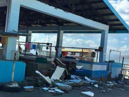 The successive strong quakes in Mabini, Batangas destroyed the public market in the area. (Photo by Meanne Corvera, Eagle News Service)