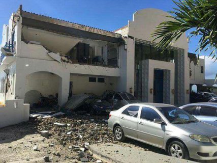 Damage done by the series of strong quakes in one of the houses in Mabini town in Batangas. Disaster officials said 90 houses were totally damaged by the quake, while around 600 were partially damaged. (Photos by Meanne Corvera, Eagle News Service)