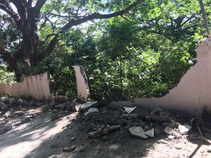 A wall collapses after the series of strong quakes that hit Batangas on April 8, 2017. The biggest quake was measured at magnitude 6.0 the epicenter of which was near Mabini town in Batangas. (Meanne Corvera, Eagle News Service) 