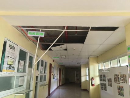 The Mabini General Hospital was not spared by the strong quakes that rocked Batangas. Operations have been stopped as authorities assess damage in the area. (Meanne Corvera, Eagle News Service)