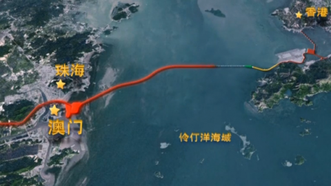 ZHUHAI, China (CCTV) -- The construction of a primary underground tunnel of the cross-sea HK-Zhuhai-Macao Bridge in Zhuhai City of south China's Guangsong Province was linked up on Monday, marking a milestone toward completing one of the world's longest bridges.(photo grabbed from Reuters video)