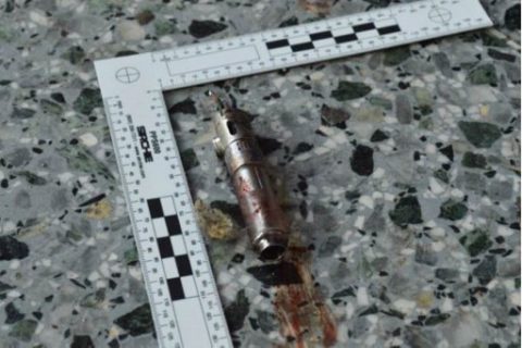 This photo obtained May 24, 2017 courtesy of The New York Times (http://nyti.ms/2rV9VcF) from British Law Enforcement, shows what the bomber in the Manchester terrorist attack appeared to have used to detonate a powerful explosive in a lightweight metal container concealed within a blue Karrimor backpack, according to preliminary information gathered by British authorities in Manchester, England. Twenty-two people were killed in Monday's suicide attack on a Manchester pop concert, including an eight-year-old girl and several parents who had come to collect their children. / AFP PHOTO / THE NEW YORK TIMES / Handout / RESTRICTED TO EDITORIAL USE - MANDATORY CREDIT "AFP PHOTO / THE NEW YORK TIMES/HANDOUT" - NO MARKETING NO ADVERTISING CAMPAIGNS - DISTRIBUTED AS A SERVICE TO CLIENTS