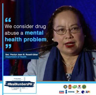 Health Secretary Paulyn Ubial stresses the government also sees the illegal drugs situation as a health problem. (Courtesy #RealNumbersPH, Presidential Communications office)