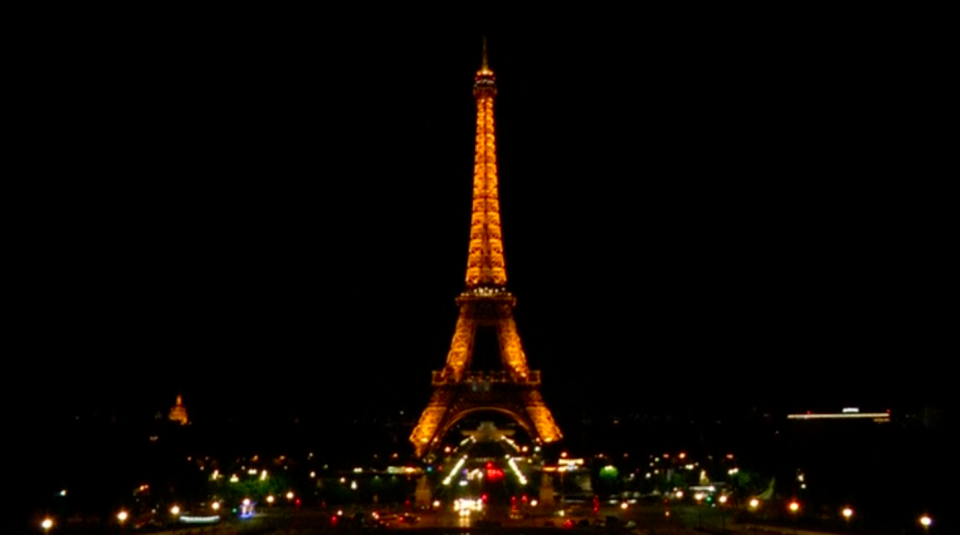 Lights were switched off at Paris' Eiffel Tower just before midnight (2200GMT) on Wednesday (May 31) in honour of the victims of a truck bomb in Kabul. Photo grabbed from Reuters video file.