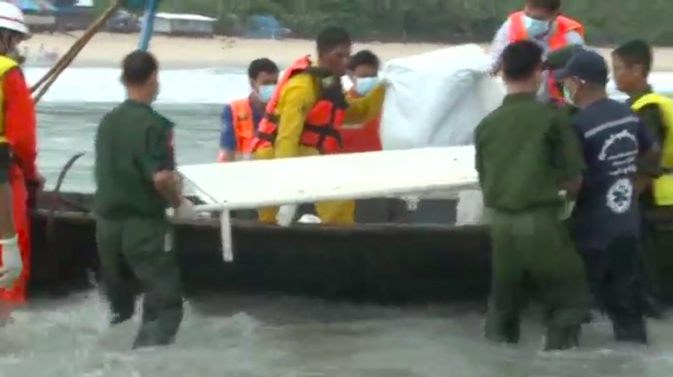 Twenty-nine more bodies from a crashed Myanmar military plane were found on Thursday in Dawei City. Photo grabbed from Reuters video file.