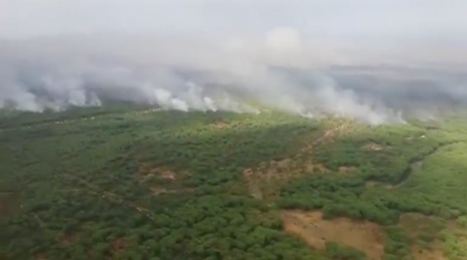 Hundreds of firefighters worked through the night from Sunday (June 25) to Monday (June 26) to contain major forest fires in southern Spain that forced the evacuation of more than 1,500 people from homes, campsites and hotels. Photo grabbed from Reuters video file.