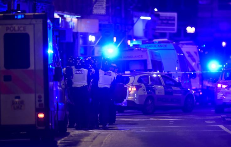 Police attend to an incident on London Bridge in London, Britain, June 3, 2017. Reuters / Hannah McKay