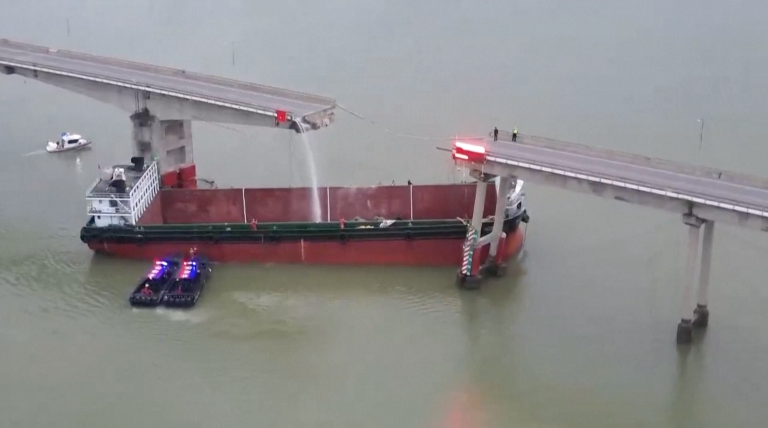 Two dead, three missing after cargo ship hits bridge in China